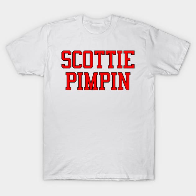 Scottie Pimpin (Red & Black Lettering) T-Shirt by KyleHarlow